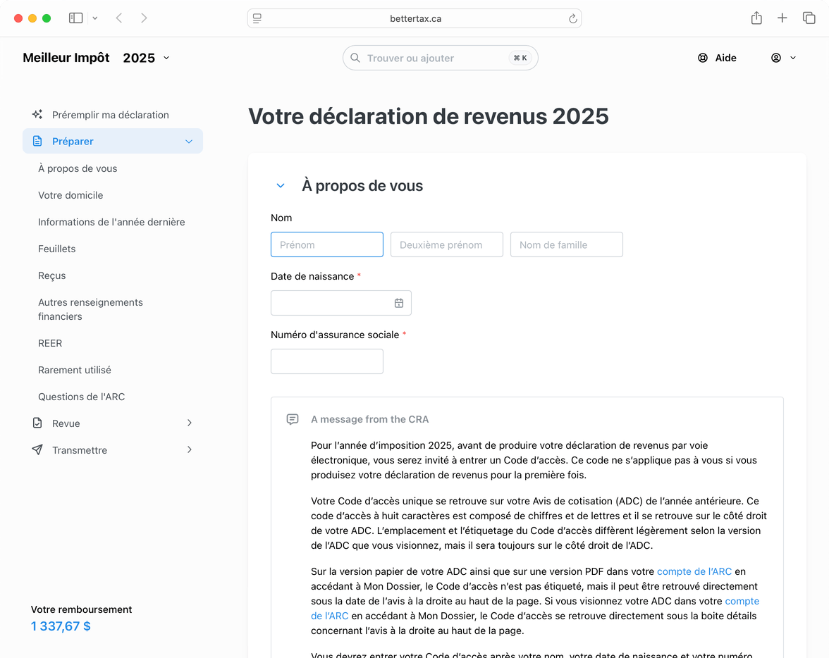 Capture d'écran de Meilleur Impôt